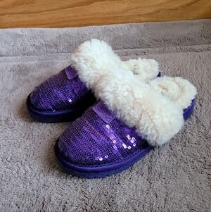 UGG Cozy Dazzle Slippers Purple Sequins Toddler Size 13